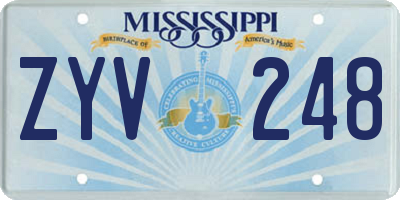 MS license plate ZYV248