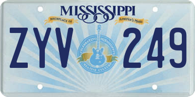 MS license plate ZYV249