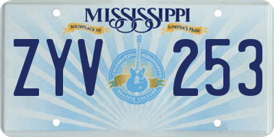MS license plate ZYV253