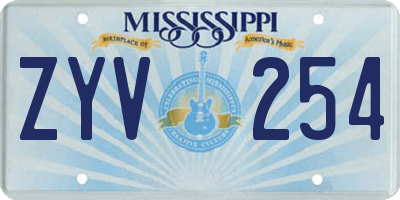 MS license plate ZYV254