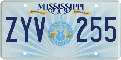 MS license plate ZYV255