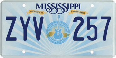 MS license plate ZYV257
