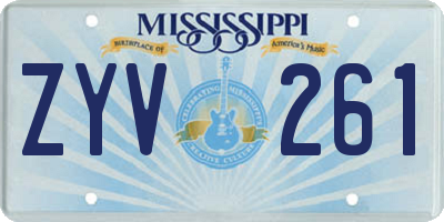MS license plate ZYV261