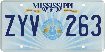MS license plate ZYV263