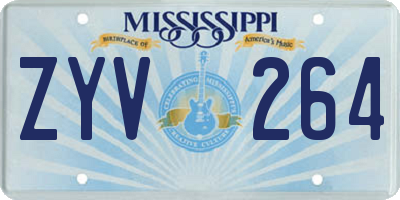 MS license plate ZYV264