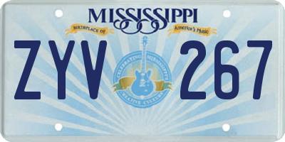 MS license plate ZYV267
