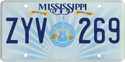 MS license plate ZYV269