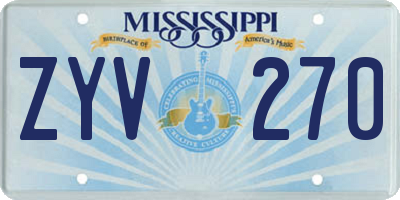 MS license plate ZYV270