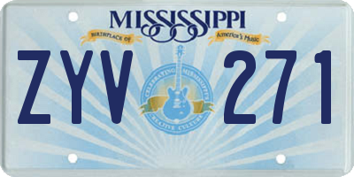 MS license plate ZYV271