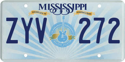 MS license plate ZYV272
