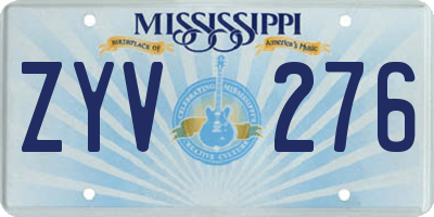 MS license plate ZYV276