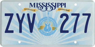 MS license plate ZYV277
