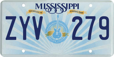 MS license plate ZYV279
