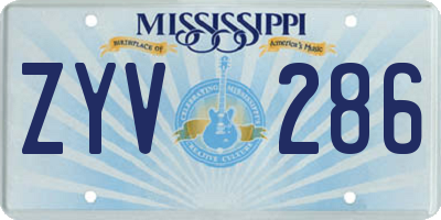 MS license plate ZYV286