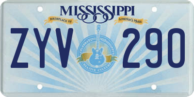 MS license plate ZYV290