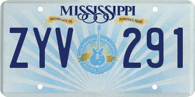MS license plate ZYV291