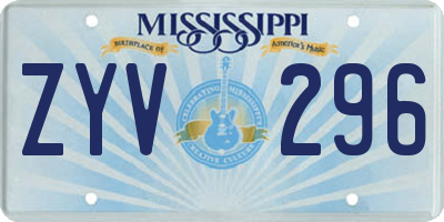 MS license plate ZYV296