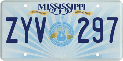 MS license plate ZYV297