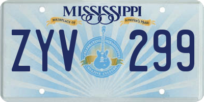 MS license plate ZYV299
