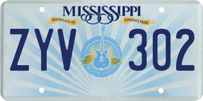 MS license plate ZYV302
