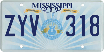 MS license plate ZYV318
