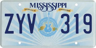 MS license plate ZYV319