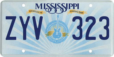 MS license plate ZYV323