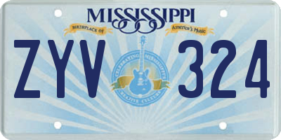 MS license plate ZYV324