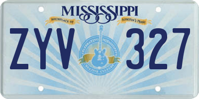 MS license plate ZYV327