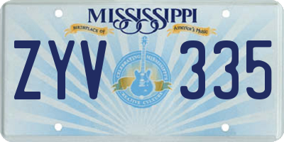 MS license plate ZYV335