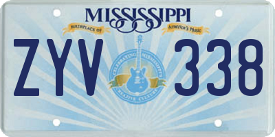 MS license plate ZYV338