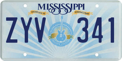 MS license plate ZYV341