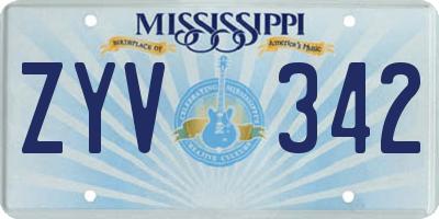 MS license plate ZYV342
