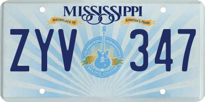 MS license plate ZYV347