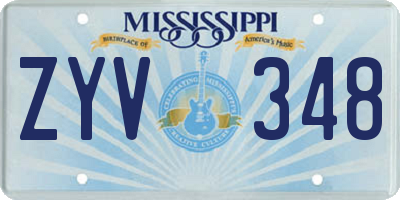 MS license plate ZYV348