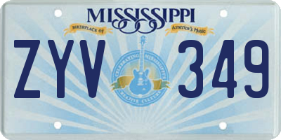 MS license plate ZYV349