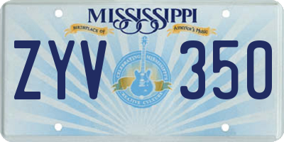 MS license plate ZYV350