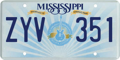 MS license plate ZYV351