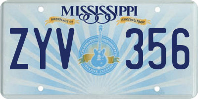 MS license plate ZYV356