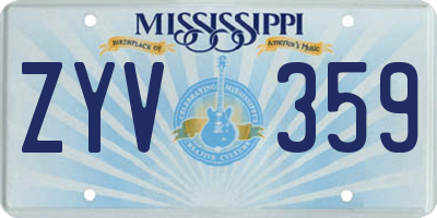 MS license plate ZYV359
