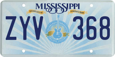 MS license plate ZYV368