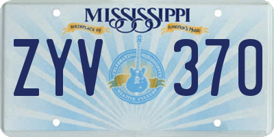 MS license plate ZYV370