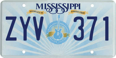 MS license plate ZYV371