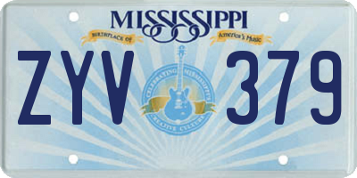 MS license plate ZYV379