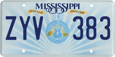 MS license plate ZYV383