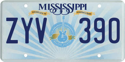 MS license plate ZYV390
