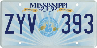 MS license plate ZYV393