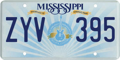 MS license plate ZYV395