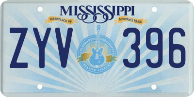 MS license plate ZYV396