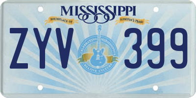 MS license plate ZYV399